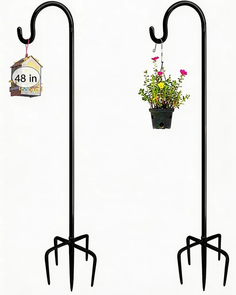 Supports pour lanternes solaires et nichoirs de jardin 120 cm en métal
