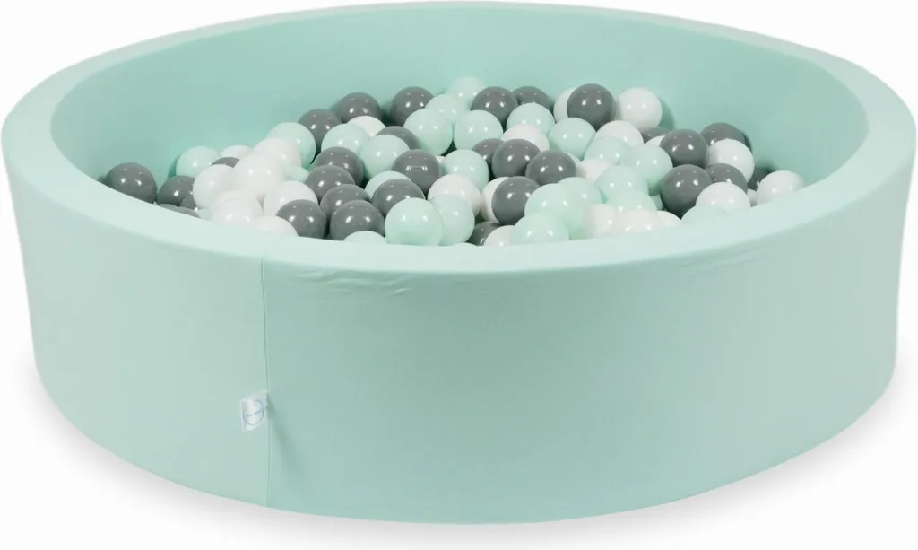 Piscine à balles Dry Mint 110x30 cm avec 400 boules Blanc Gris Menthe