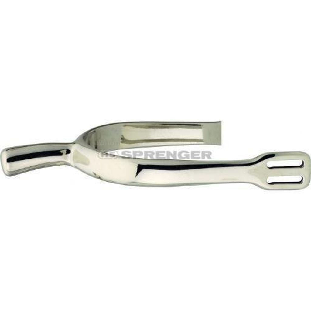 Sprenger HS-Dressur Sporen 40 mm flach Argentan handpoliert, Größe:Halsl.40 mm-flach-ohne Rad