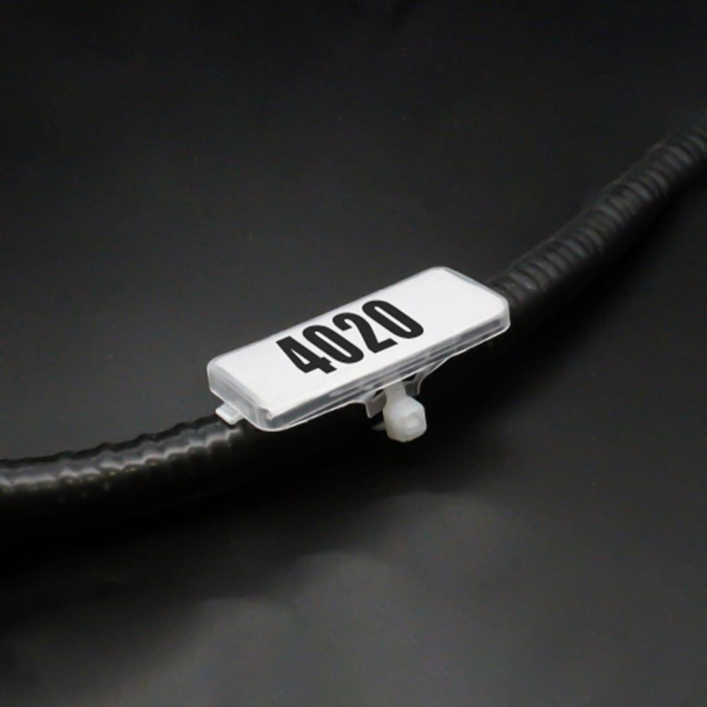 50 Stück wasserdichte Kabeletiketten und -binder - Transparente Etiketten zum Markieren und Klassifizieren von Kabeln