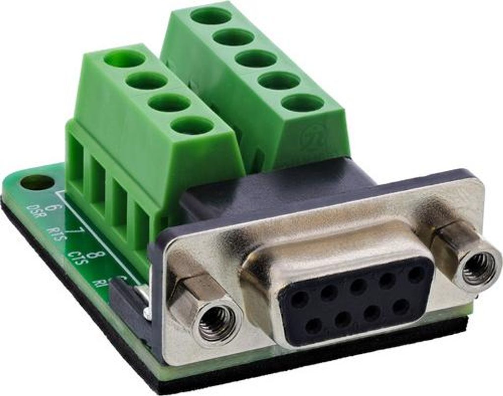 InLine Terminalblock D-Sub 9 Buchse, 2-reihig, Schraubklemme, Schraubsicherung
