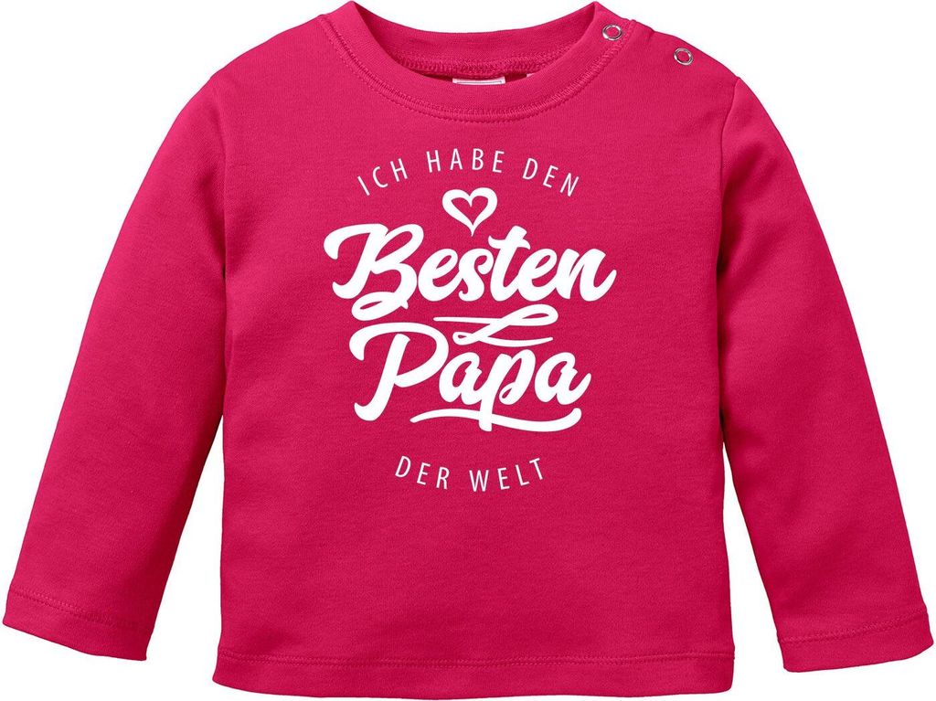 Baby Langarmshirt Babyshirt Ich habe den besten Papa der Welt Spruch Geschenk Jungen Mädchen Moonworks sorbet 68/74 (4-9 Monate)