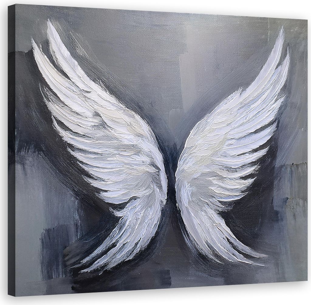 Leinwandbild Flügel Retro Vintage 50x50 Feeby Grau bild für Produktbild 