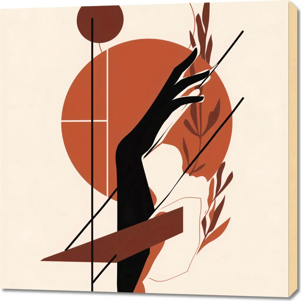 Tableau Carré Image 90 x 90 cm Crépuscule dans la main Toile Murale
