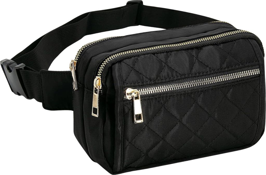 Sac de hanche étanche noir pour femme avec bandoulière Image du produit 
