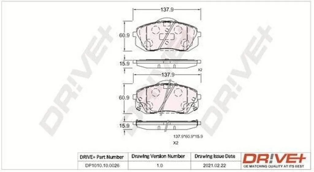 Plaquettes Frein Avant Anti-Bruit pour iX35 et Sportage DP1010.10.0026