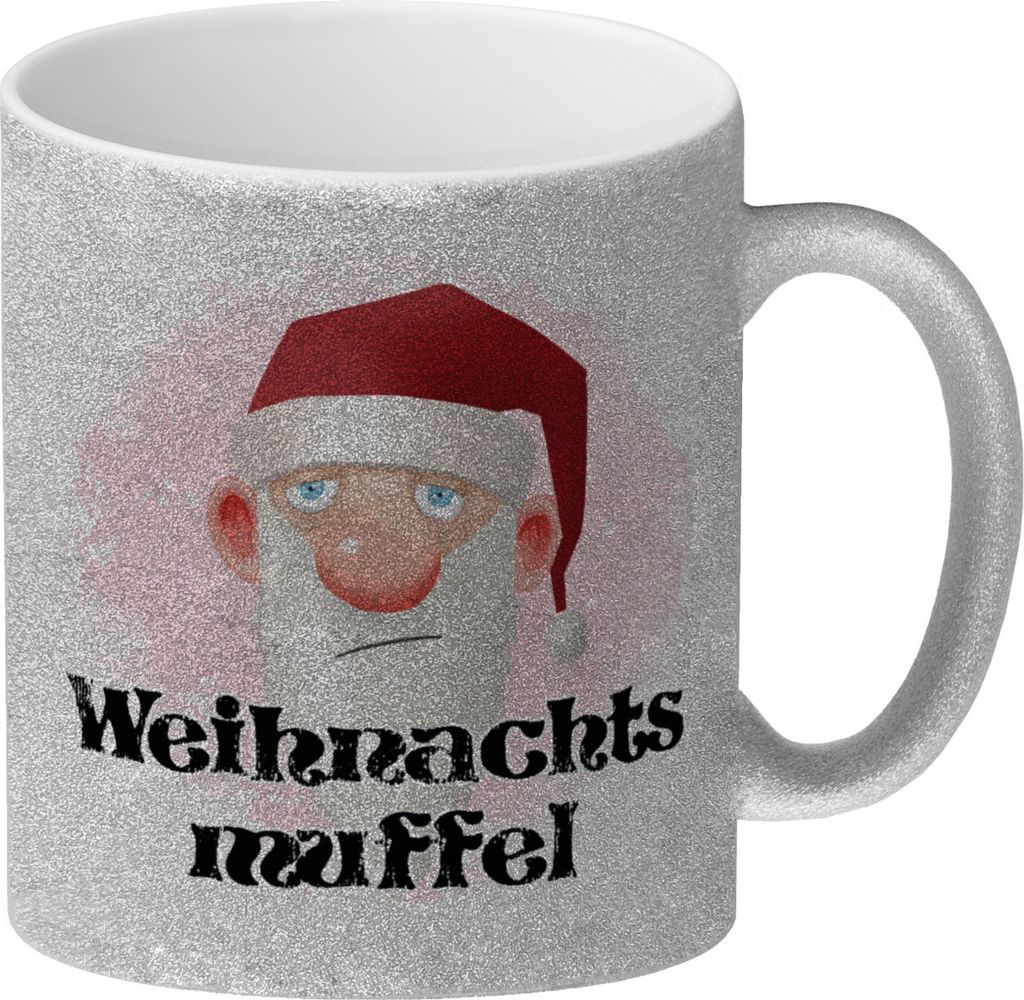 Weihnachtsmuffel witzige Kaffeetasse mit lustlosem Produktbild 