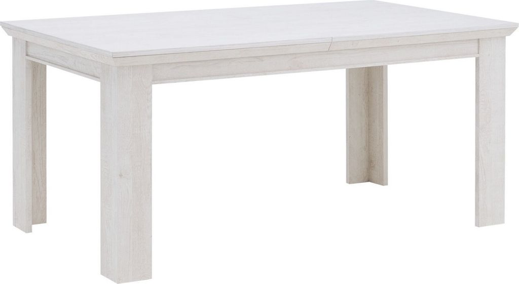 Furniture24 Tisch Kashmir KSMT40, Küchentisch, Esstisch ausziehbar 160-207 cm Pinie Weiß
