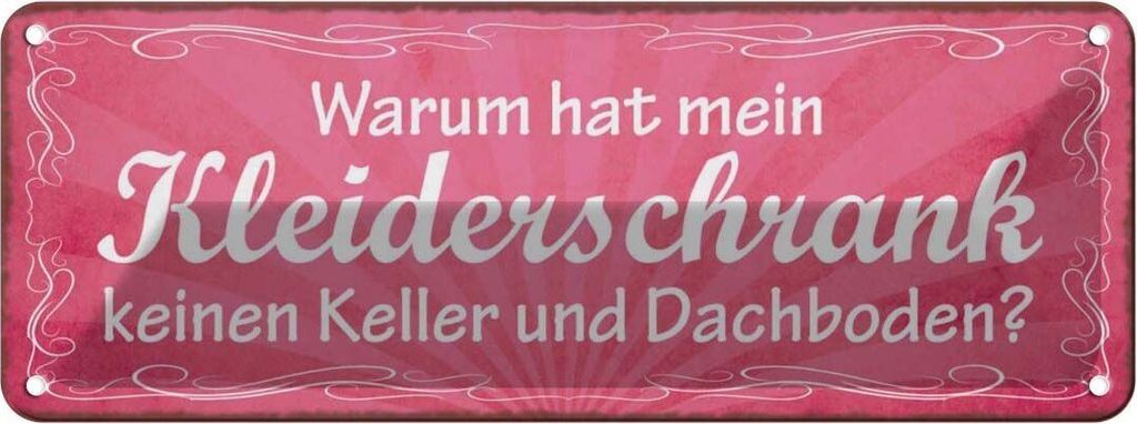 vianmo Blechschild 10x27 cm Kleiderschrank Keller Dachboden Spruch Zitat
