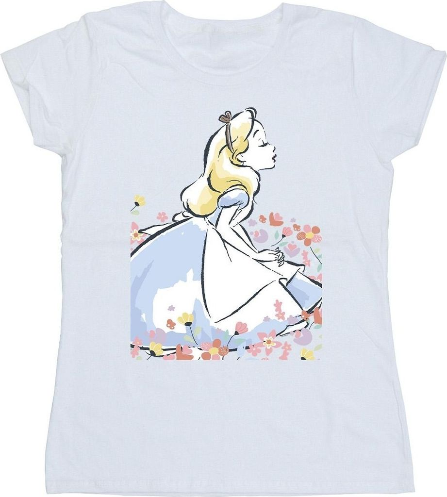 Disney - "Alice in Wonderland" T-Shirt für Damen BI7084 (L) (Weiß)