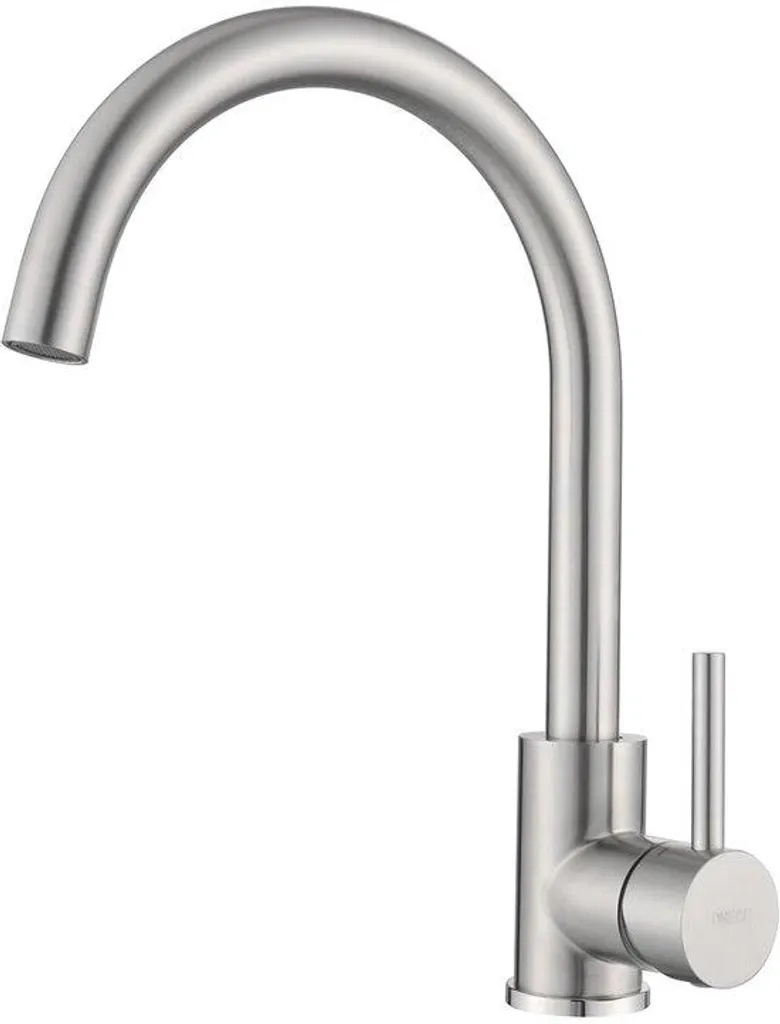 Robinet de cuisine monocommande finition mate en inox brossé Premium