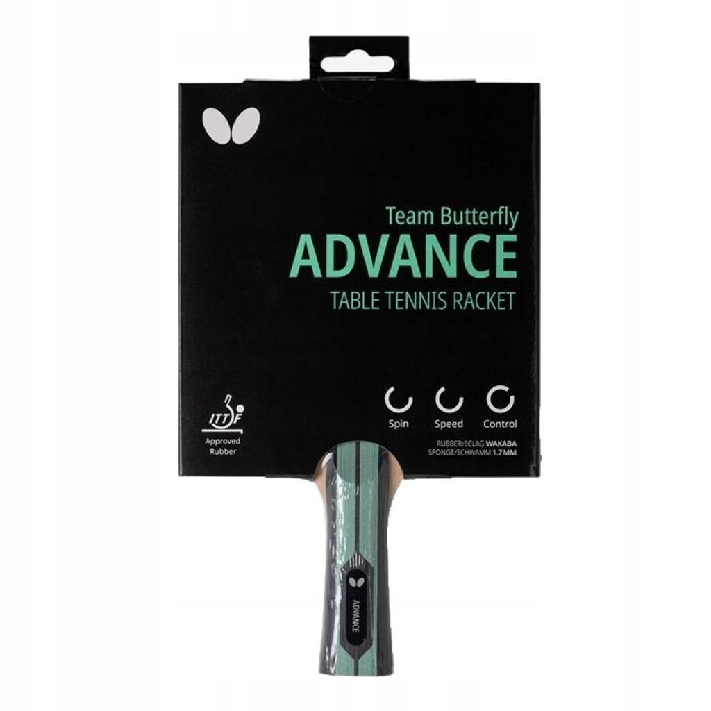 Butterfly Team Advance Tischtennisschläger – ITTF , Wakaba Belag, Konkaver Griff für Präzises Spiel