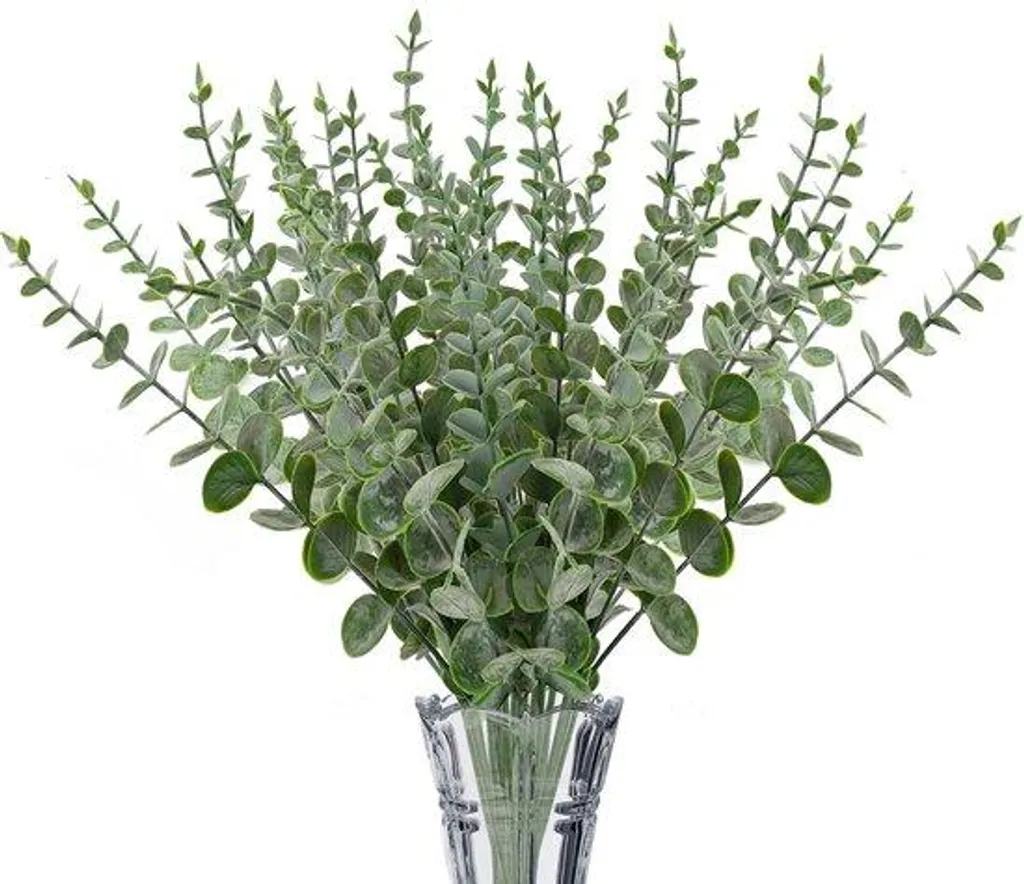Eucalyptus artificiel réaliste vert grisâtre - 30 branches déco de 38 cm