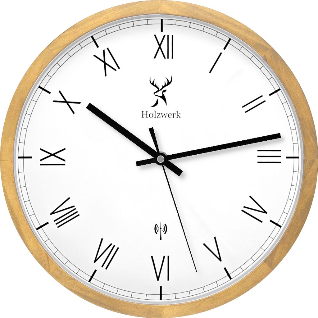 Holzwerk FREIBURG (FUNK) Holz Funk Wanduhr, 30 cm, römische