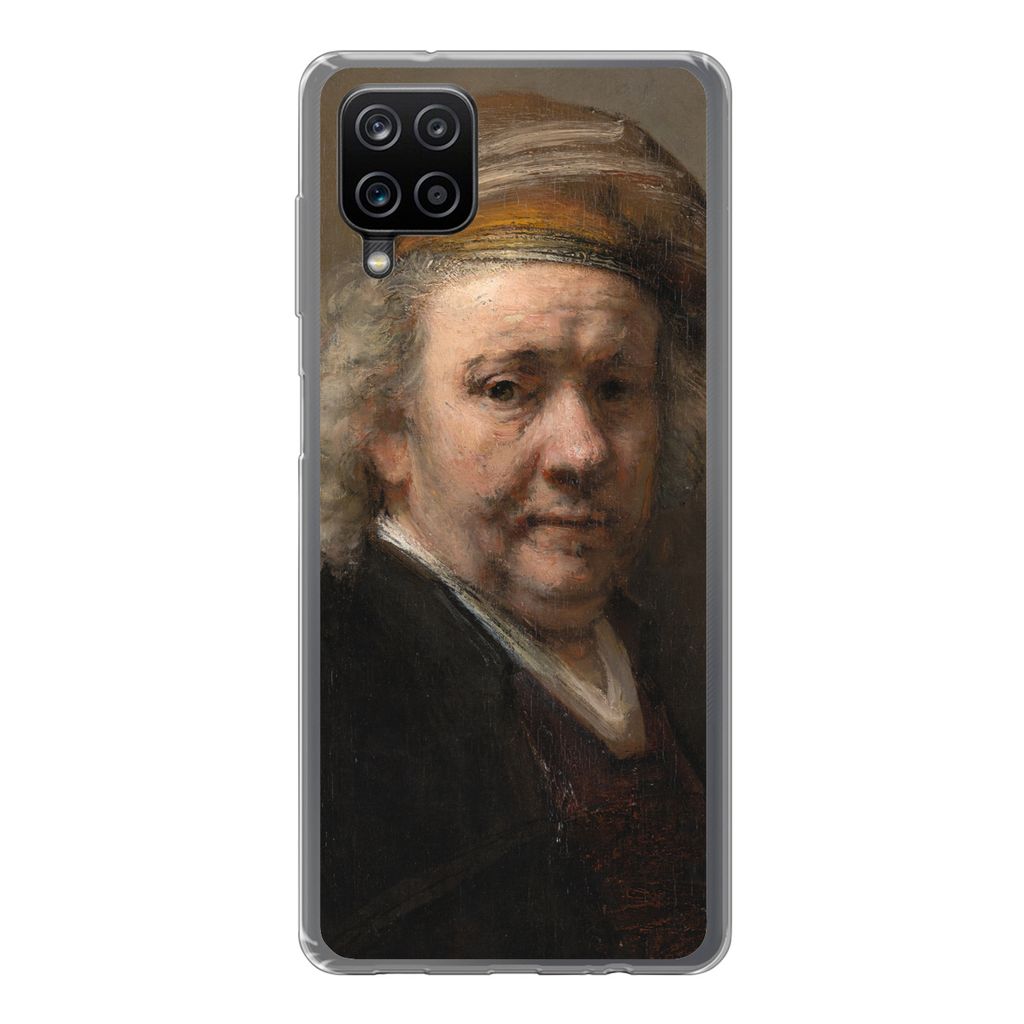MuchoWow Handyhülle Schutzhülle Hülle für Samsung Galaxy A12 Selbstbildnis - Gemälde von Rembrandt van Rijn Silikon Softcase Handy Hülle - ...