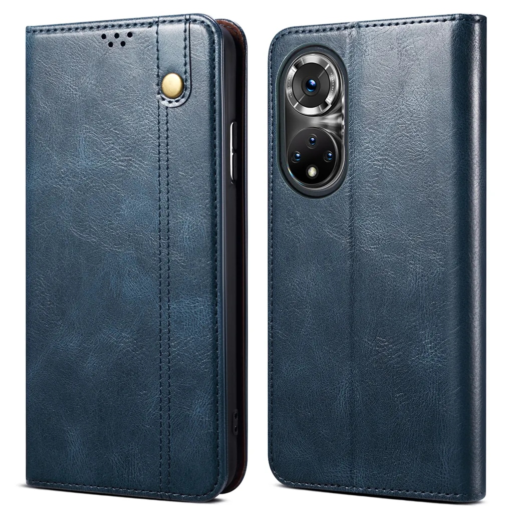 Cover a Libro Honor 50 Blu: Protezione Professionale in Pelle Flip