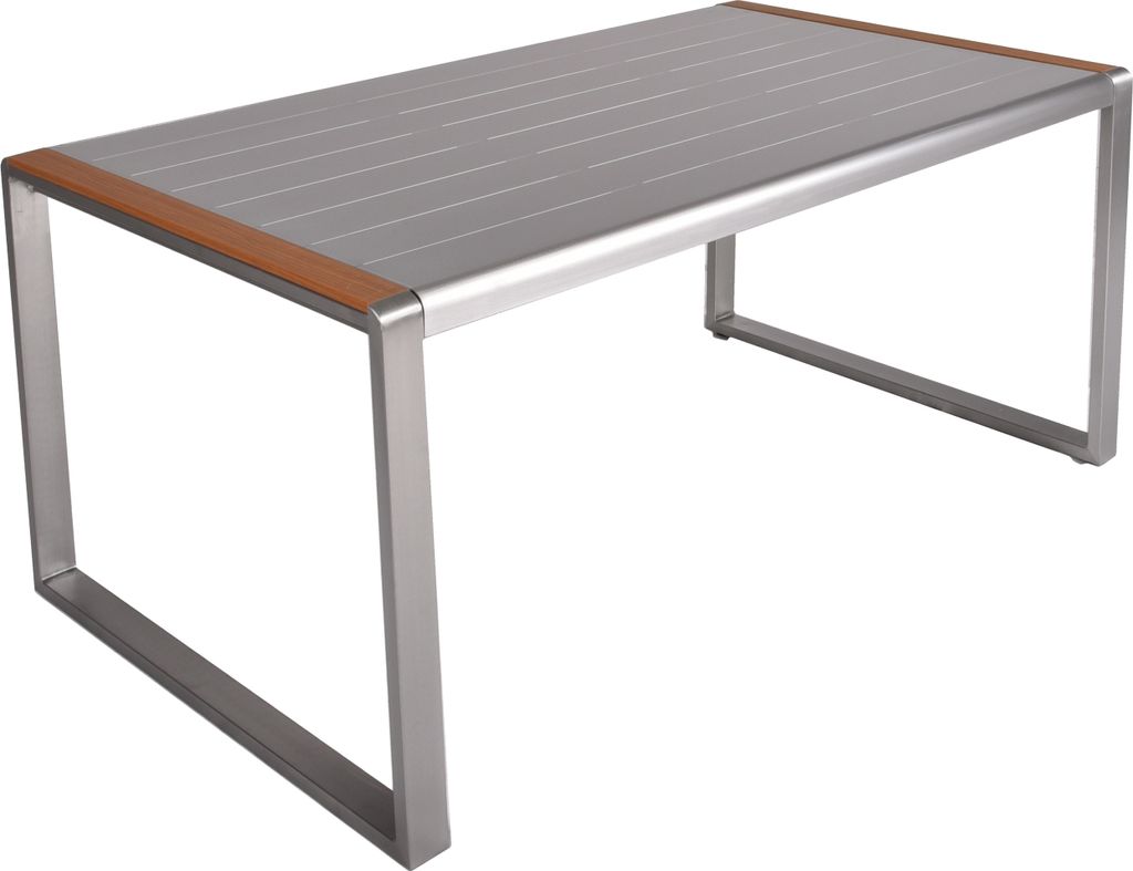Gartentisch >Ava< in grau aus Aluminium - 90x74x160cm (BxHxT)