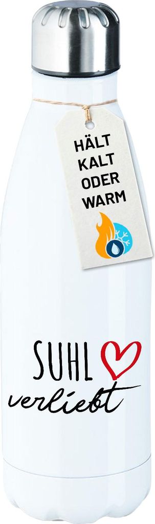 Huuraa Trinkflasche Suhl verliebt 500ml White Edelstahl Wasserflasche Trinkflasche Geschenkidee
