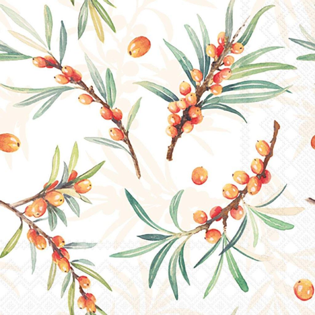 Servietten 25x25 cm - Sea buckthorn