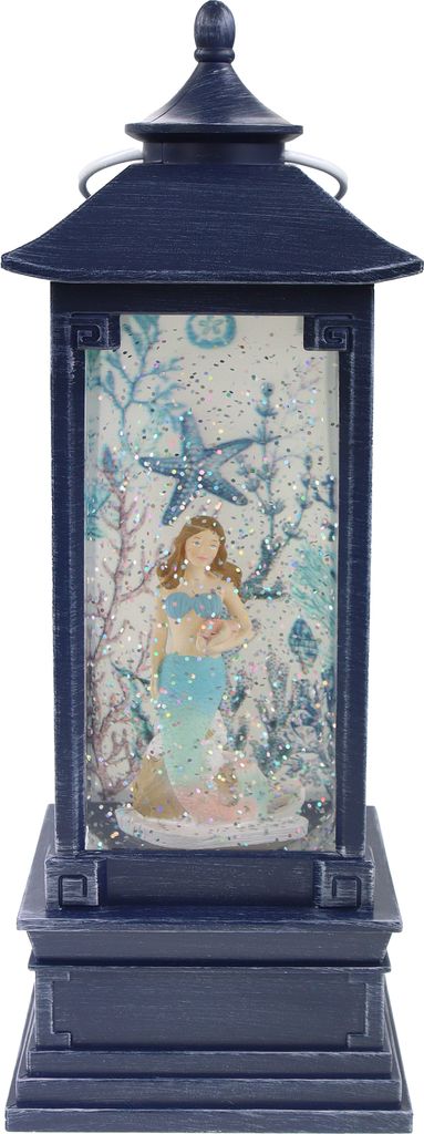 Meerjungfrau LED-Laterne mit Glitzerwirbel, 11x11x29 cm, Produktbild 
