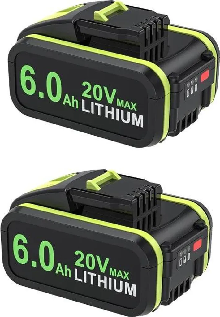 Accumulatore per elettroutensili, capacità 6000mAh, tecnologia Li-Ion, batteria 2pcs 6.0ah