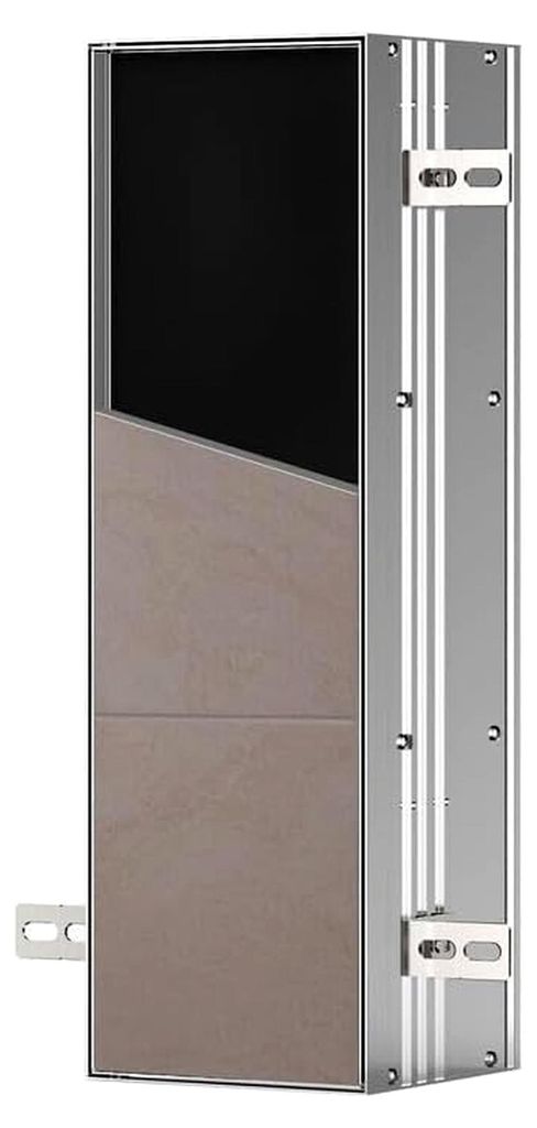 WC-Bürstengarnitur-Unterputz-Modul aus Aluminium mit platzsparendem Stauraum
