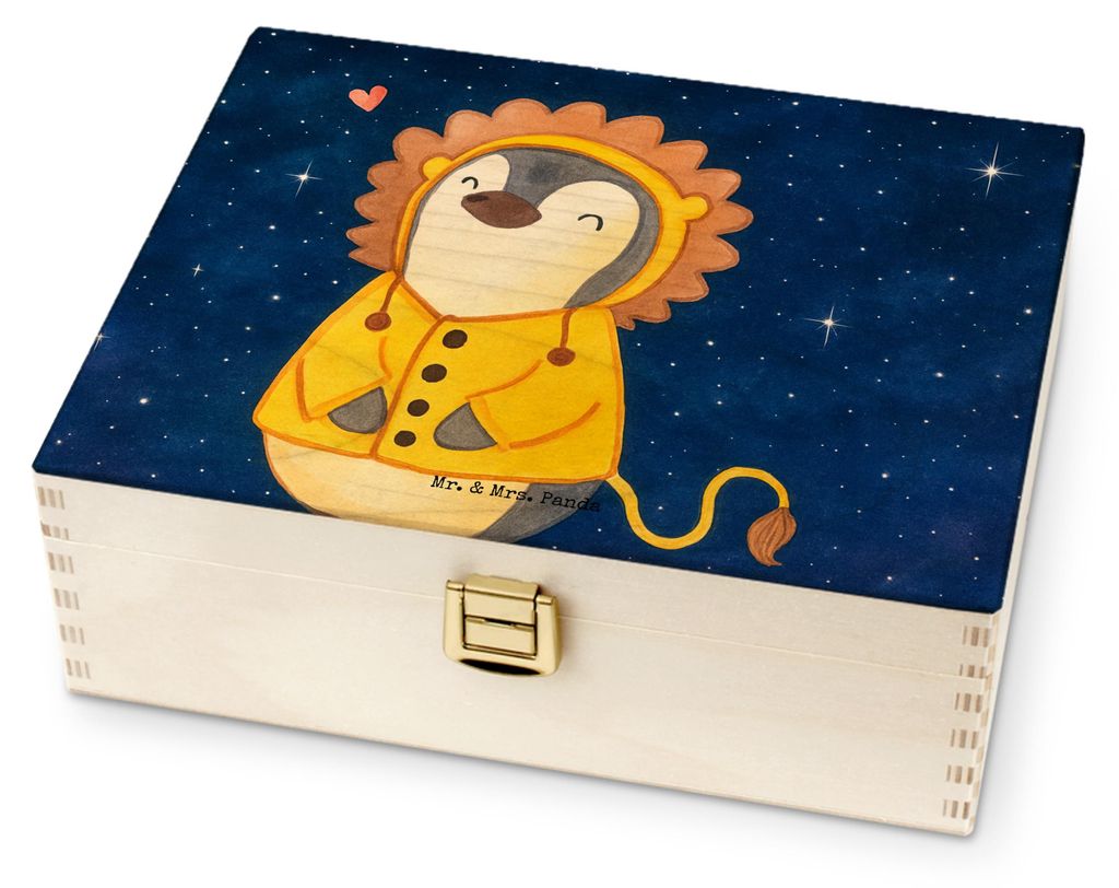 Mr. & Mrs. Panda teebox holz Löwe Astrologie Design - Weiß - Geschenk, Tierkreiszeichen, für Paare, Sternzeichen, Tee Box, Teedose, Geburtstagsg...
