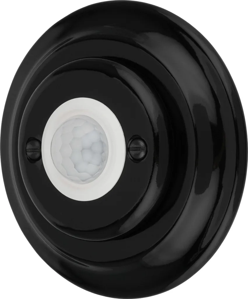 Fini l'Obscurité avec la Lampe Porcelaine LED Noire à Détection de Mouvement