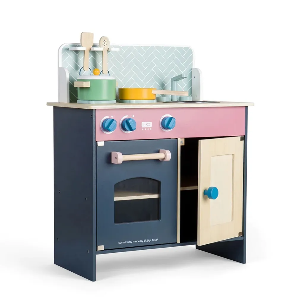 Bigjigs Toys Cuisine Enfant en Bois Style Scandinave Design Moderne