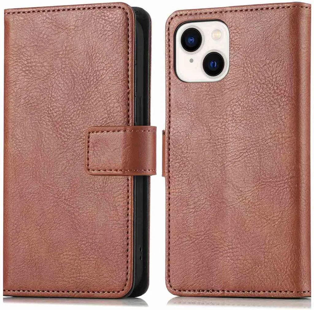 iMoshion Custodia iPhone 15 Marrone - Protezione a Portafoglio Elegante
