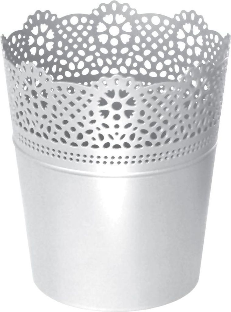 Květináč LACE s krajkou 16 cm - barva: bílá Immagine del prodotto 