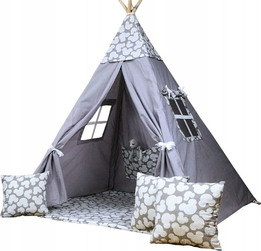 Schönes Kinder Spielzelt TIPI SET Teepee zelt Tippi Produktbild 