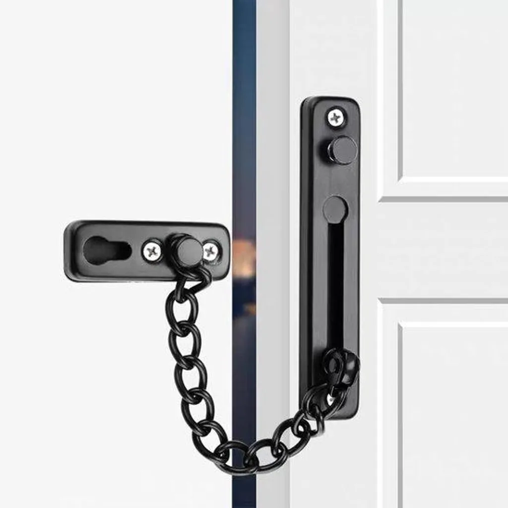 Chaîne de sécurité en acier inoxydable noir mat pour porte d'entrée