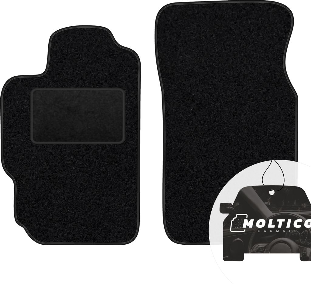 moto-MOLTICO Vorne Fußmatten Auto Velours Autoteppiche Schwarz Automatten Set 2-teilig passend für Peugeot 406 1995-2004