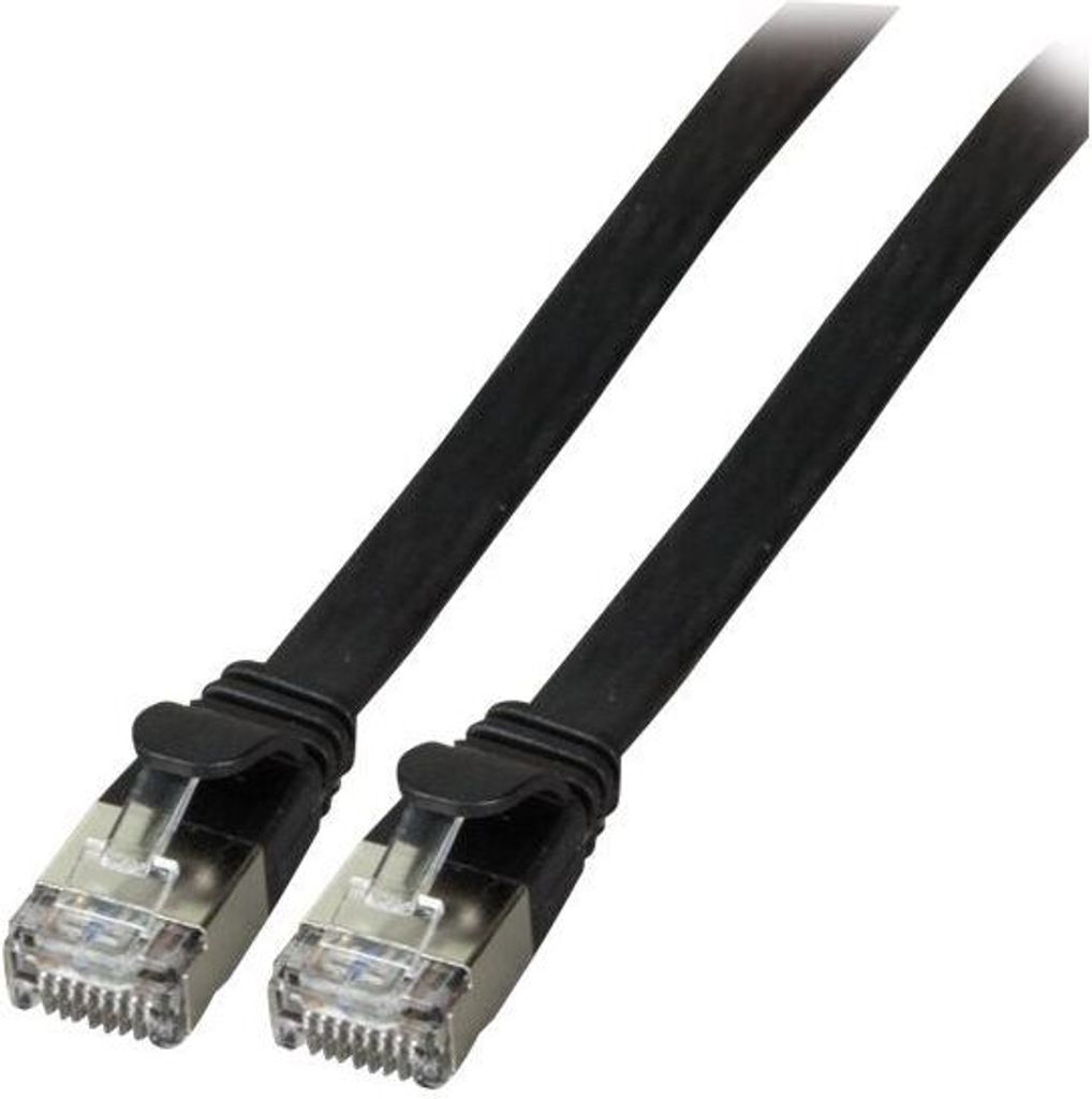 EFB RJ45 Flachpatchkabel U/FTP, Cat.6A, PVC, 1.5m, schwarz