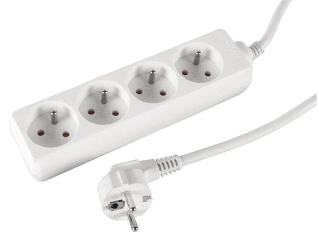Perel Steckdosenleiste, 4 Steckdosen mit Erdung (Typ E) und Kindersicherung, 1,5 m Kabel H05VV-F