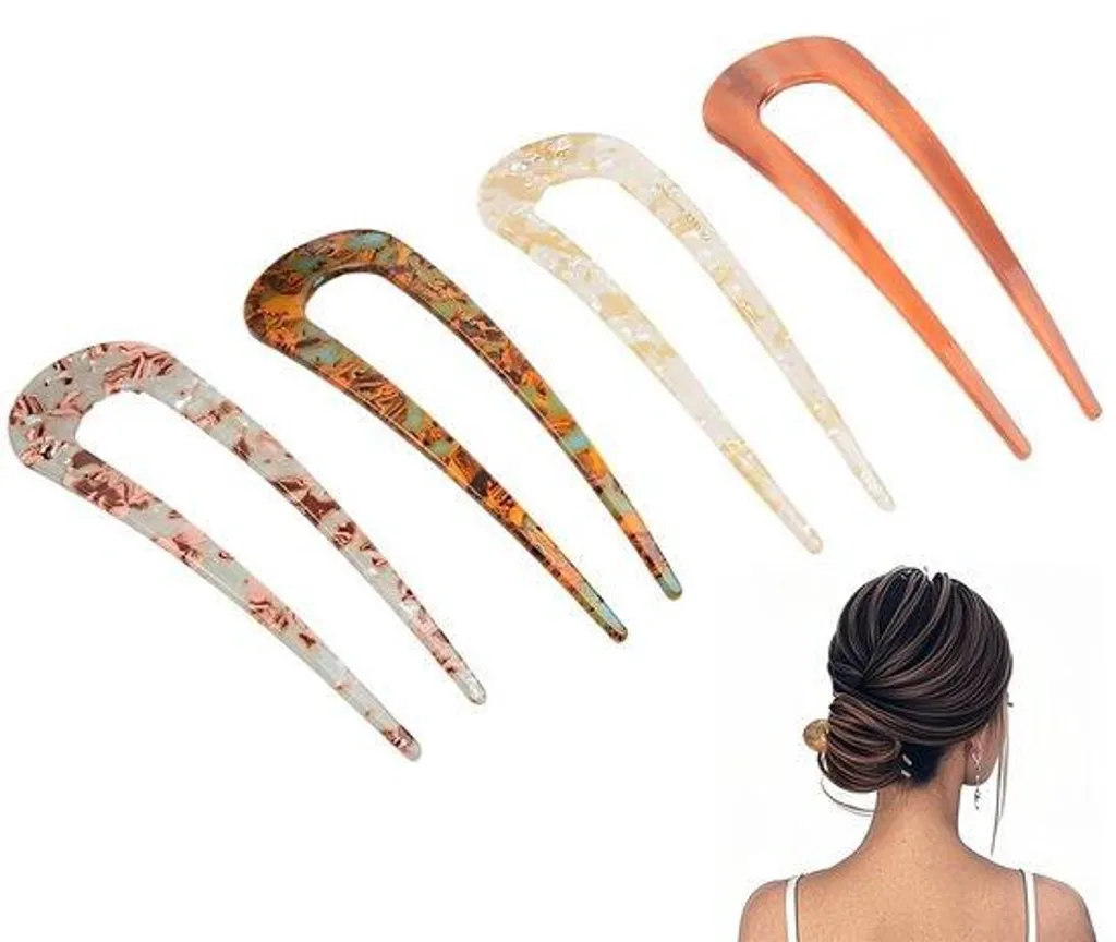 Barrettes en U en Acétate de Cellulose 12,7 cm Style Français Classique