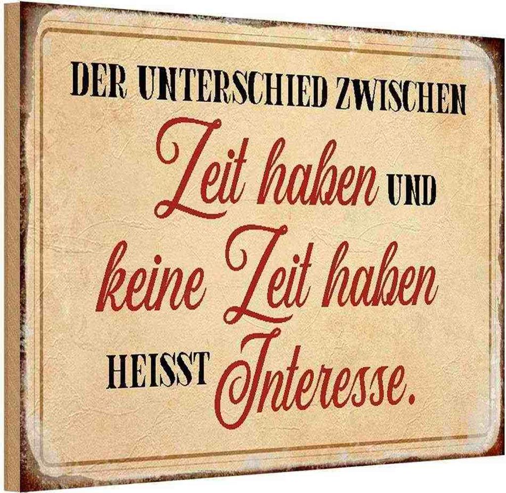 vianmo Holzschild 20x30 cm Unterschied Zeit haben Spruch Zitat