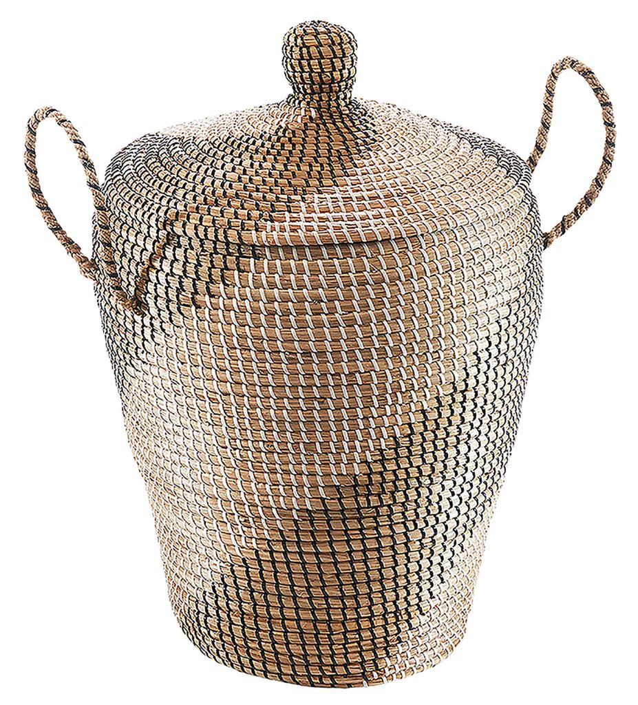 Kobolo Schlangenkorb Seegras 45x60 cm natur-braun - Aufbewahrungskorb Sortierer Wäschesack Laundry bin basket Aufbewahrungskorb Wäschekorb Korb Box