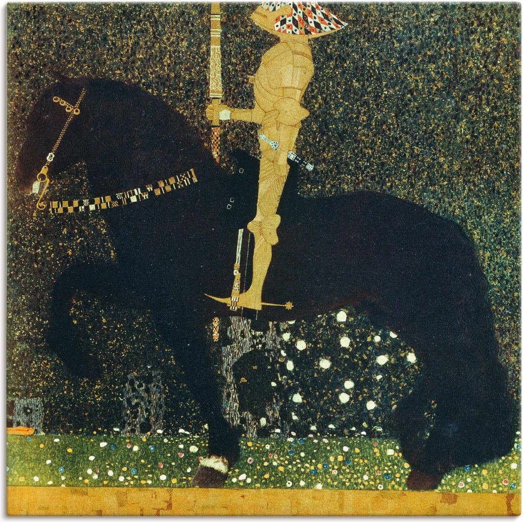 ARTland Leinwandbild Das Leben ein Kampf der goldene Ritter Größe: 30x30 cm