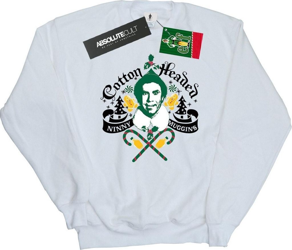 Elf - "Baumwolle Headed Ninny Muggins" Sweatshirt für Herren BI22274 (XL) (Weiß)