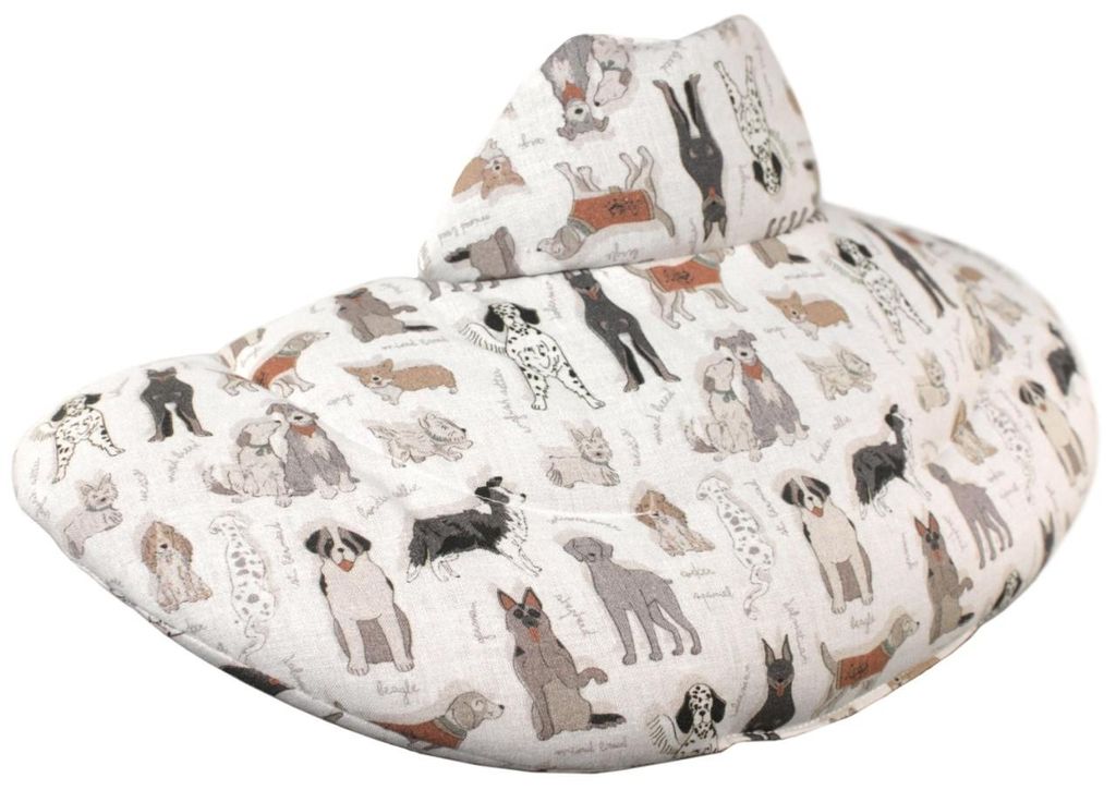 Nackenhörnchen mit Stehkragen Bio-Stoff & Bio-Körner "Liebe Hunde" Nackenkissen Wärmekissen - 2 in 1 - Wärme und Kälte möglich - Bio-Roggen-W...