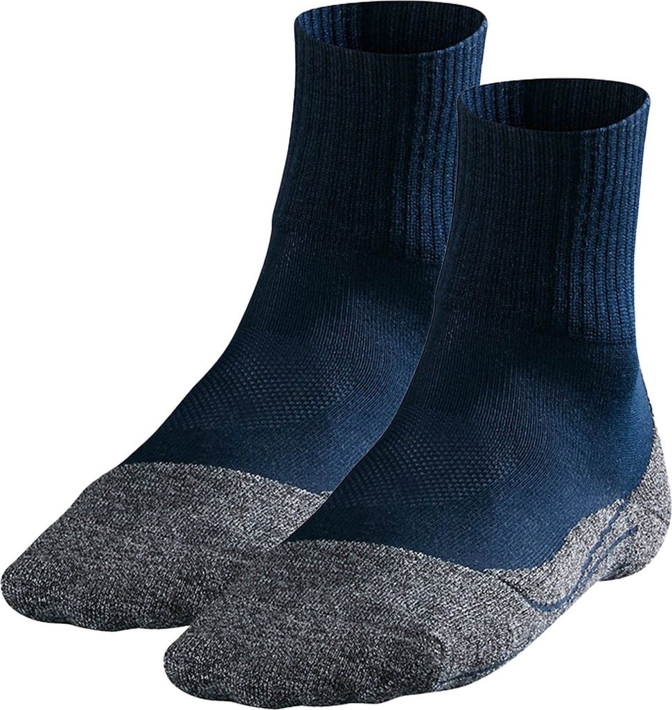 FALKE Herren Sportsocken 2er Pack - TK2 Short Cool, Trekking- und Wandersocken, unifarben Dunkelblau 39-41