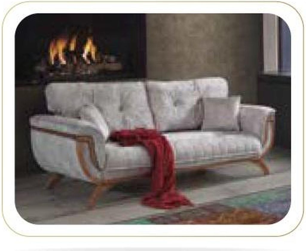 Luxus Dreisitzer Moderne Couch Polster Möbel Graue Couchen Sofas Stoff Textil