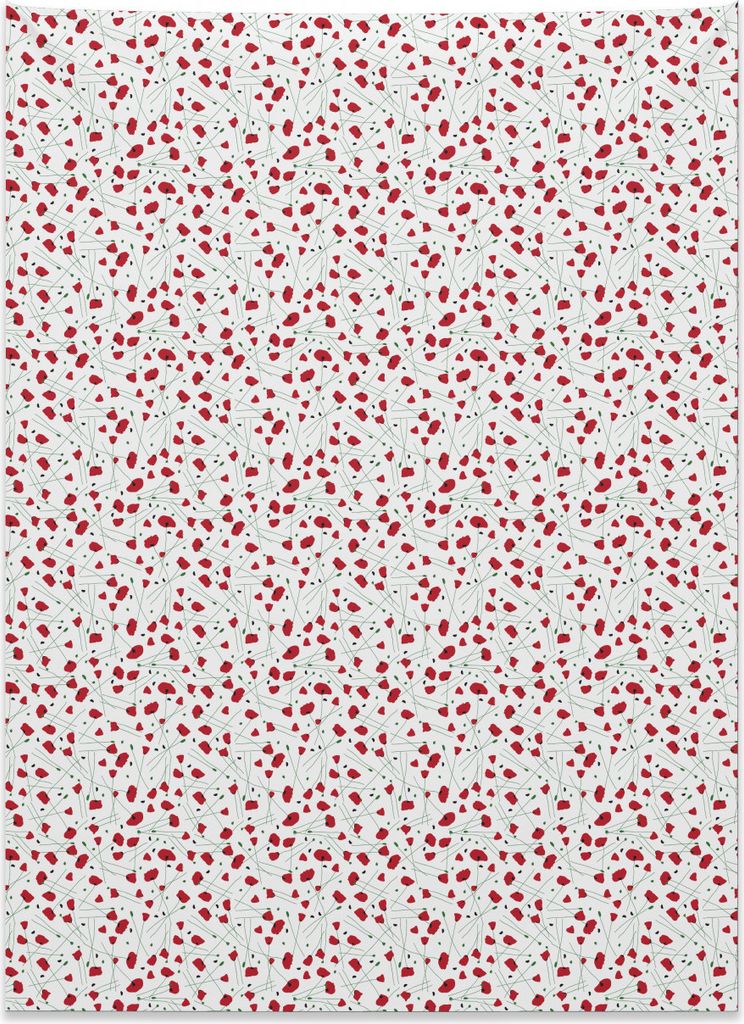 Abakuhaus Mohn Wandteppich, Blumen Frühling Natur Thema aus Weiches Mikrofaser Stoff Kein Verblassen Klare Farben Waschbar, 110 x 150 cm, Schwarz ...