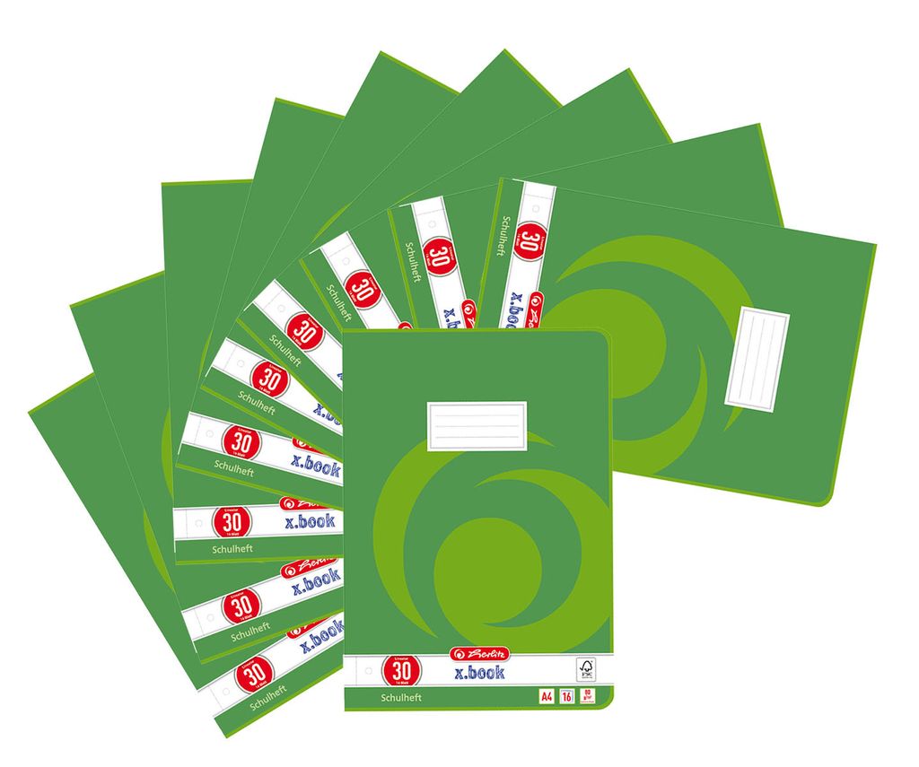 Herlitz 3323003 Schulheft (Lineatur 30) 16 Blatt, 10er Packung