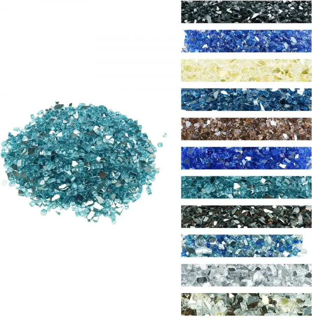 9kg Pietre Vetro Blu Acqua 12,7mm - Ricambio Vetro per Braciere