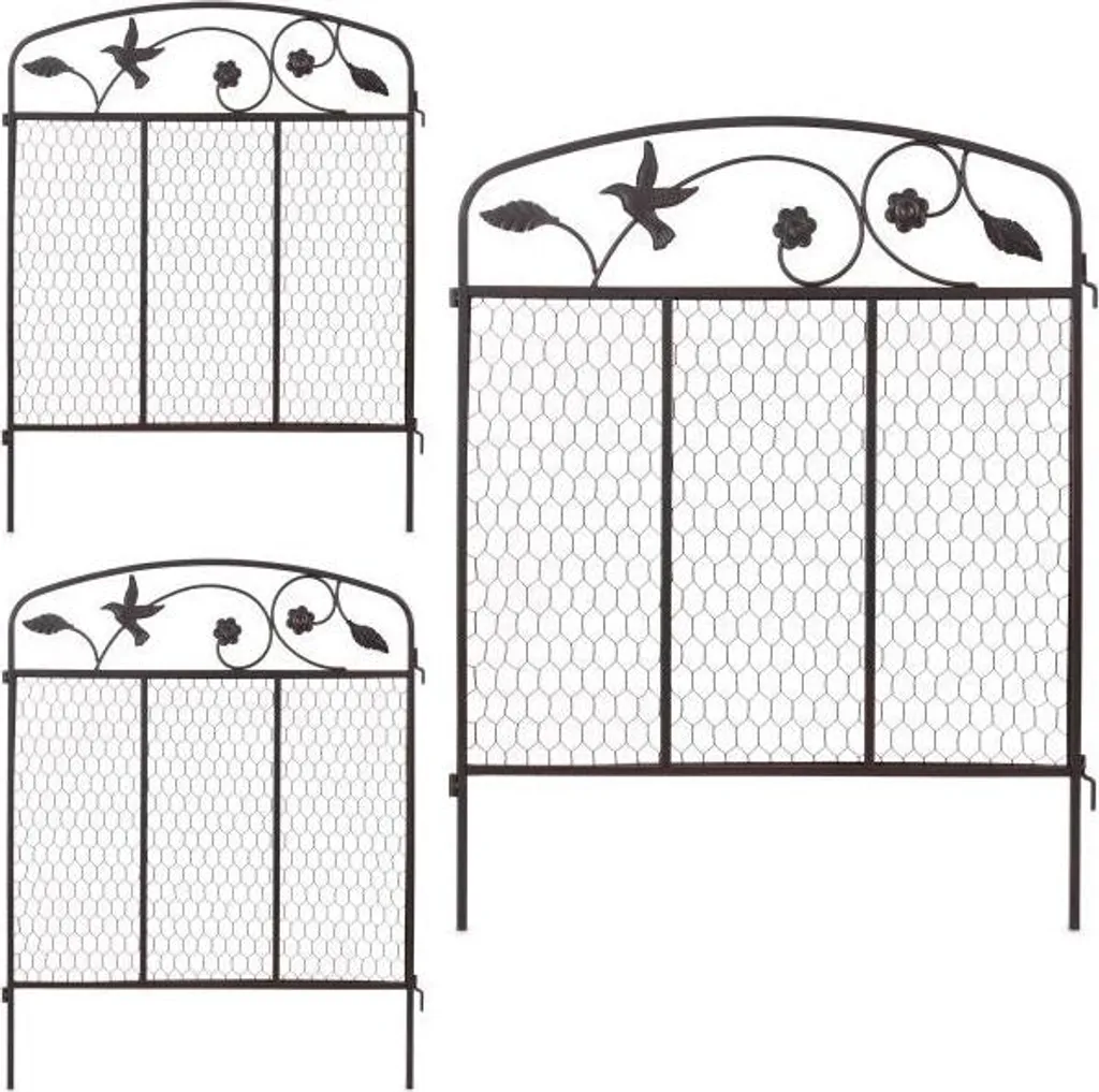 Clôture discount 3 panneaux en grillage rigide vert pour jardin 3m