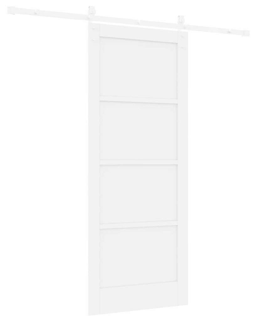 vidaXL Schiebetür Weiß 83 x 202 cm Massives Kiefernholz