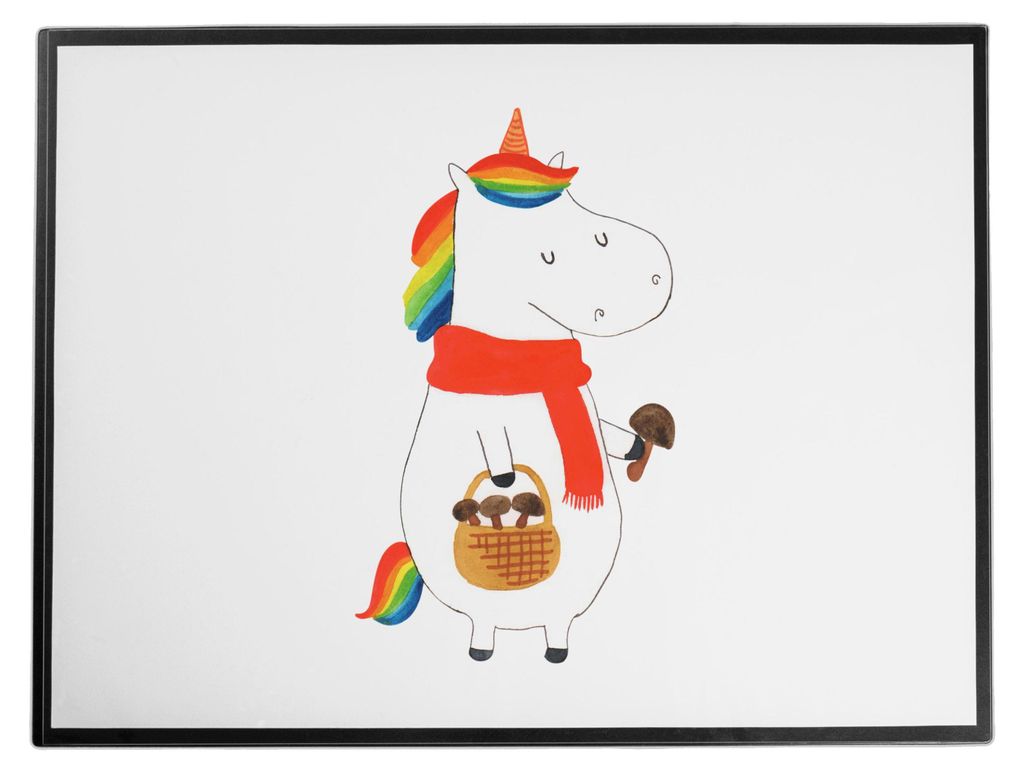 Mr. & Mrs. Panda Schreibunterlage Einhorn Pilz - Weiß - Geschenk, Pilze, Tischunterlage, Spruch, schreibtischunterlage, Motivation, schreibtischun...